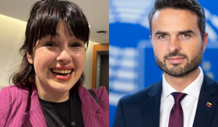 Nika Kovač, Matej Tonin (foto: Vir: Facebook Inštitut 8. marec in Matej Tonin)