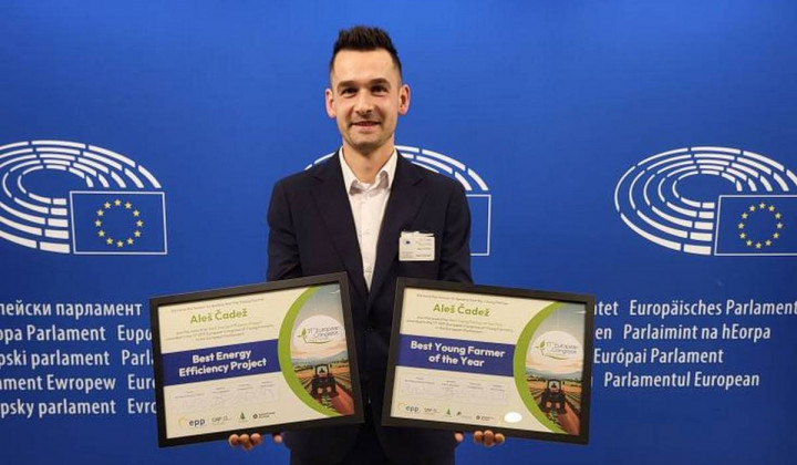 Aleš Čadež prejel tudi priznanje najboljšega evropskega mladega kmeta (foto: Vir: KGZS )