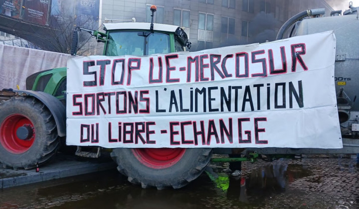 Protesti kmetov proti sporazumu Mercosur (foto: https://x.com/COPACOGECA)