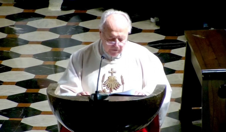 dr. Vinko Škafar (foto: Zajem zaslona Youtube: Župnija Marijinega oznanjenja Ljubljana)