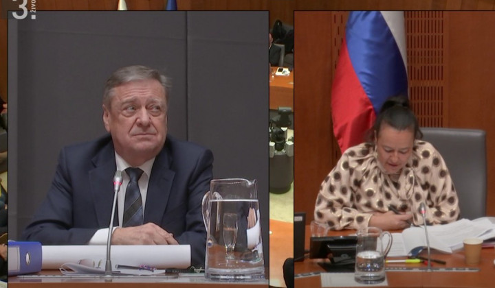 Župan Zoran Janković in predsednica preiskovalne komisije Anja Bah Žibert (foto: Posnetek zaslona)