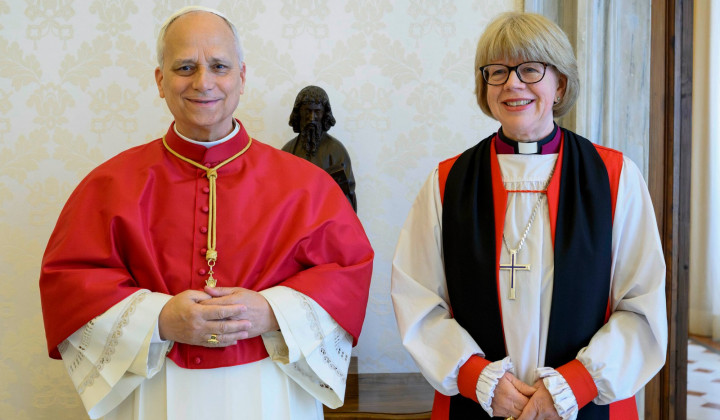 Leon XIV. in Sarah Mullally (foto: Vatican News)