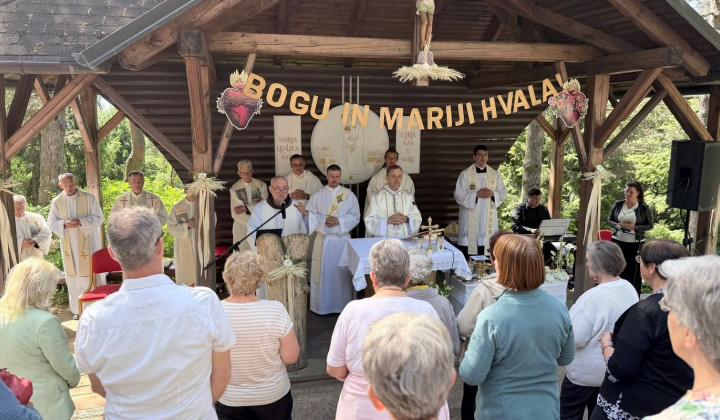 Škofa Andrej Saje je vodil somaševanje na Kureščku (foto: fb stran svetišče na Kureščku)