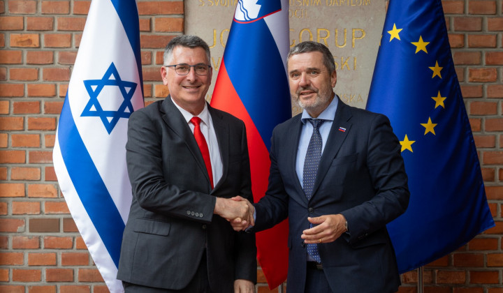 Izraelski zunanji minister Gideon Sar in minister za zunanje in evropske zadeve Tone Kajzer (foto: Bor Slana/STA)