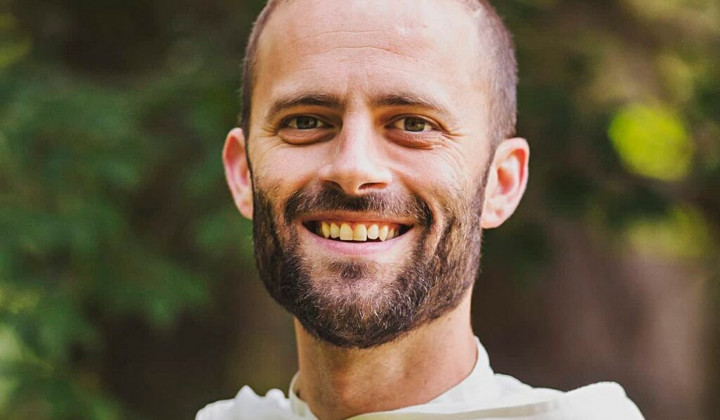 Gregory Pine, dominikanski brat, ki je v Stični predstavil svojo knjigo o pomenu dobrega govora in kako izuriti svoj jezik (foto: Osebni arhiv - Courtesy Godsplaining)