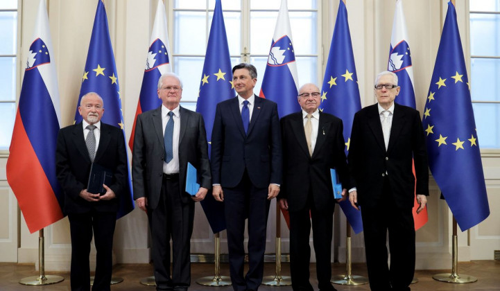 Jožef Pretnar, Darko Šonc, Borut Pahor, Jože Strgar in Lovro Šturm (foto: Daniel Novakovic/STA)