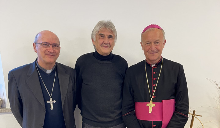 Nadškof Redaelli, župnik Markežič, škof Jamnik (foto: osebni arhiv škofa Antona Jamnika)